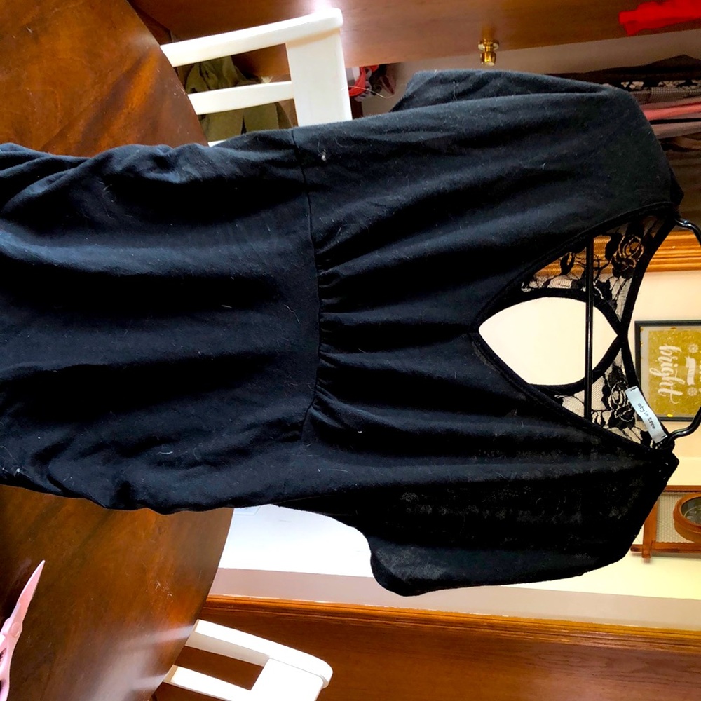 Black shirt, lace back, worn once.
